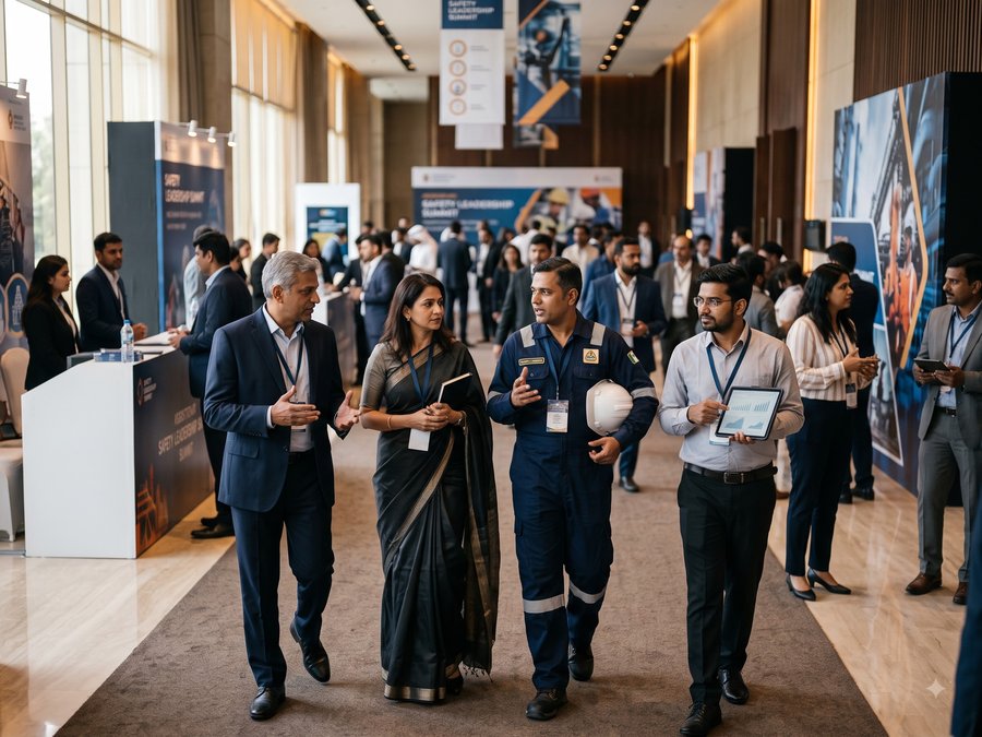 Industry leaders networking at Gujarat WOSH conference